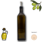 Ölflasche mit Ausgießer aus Edelstahl, 1 Liter in Schriftart Kraftpapier 5