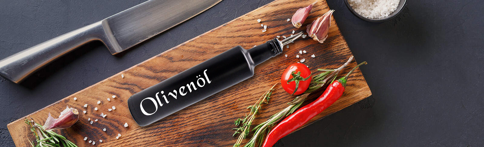 ölflasche schwarz mit ausgießer