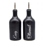 Öl & Essig Spender-Set mit Edelstahl Ausgießer und Korken, 500ml Neu