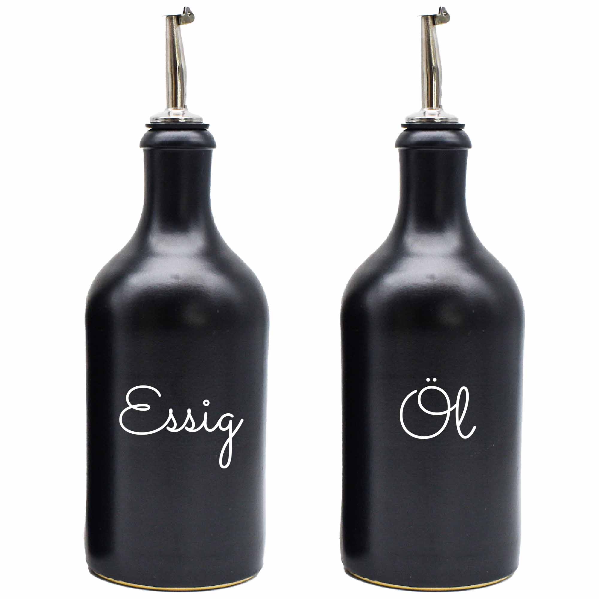 Essig-Öl Set - Steinzeugflasche - hochwertiger Edelstahl-Ausgießer  Holzkorken - Olivenmax - Dein Onlineshop für Olivenöl!