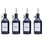 Steinzeugflasche 500ml mit Holzkorken und Edelstahl-Ausgießer – Personalisiert