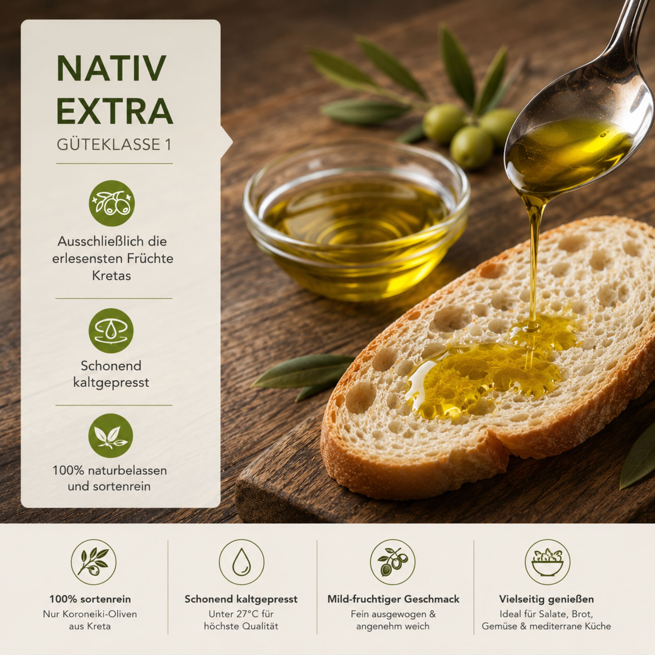 Olivenöl Extra Nativ BIO aus Kreta, Griechenland 1 Liter Flasche - Cretalea - Neue Ernte – Bild 8