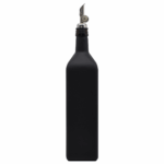 Glasflasche 1 Liter zum Befüllen mit Free-Flow-Edelstahlausgießer und Etiketten – für Olivenöl, Essig, Öl 1000 ml