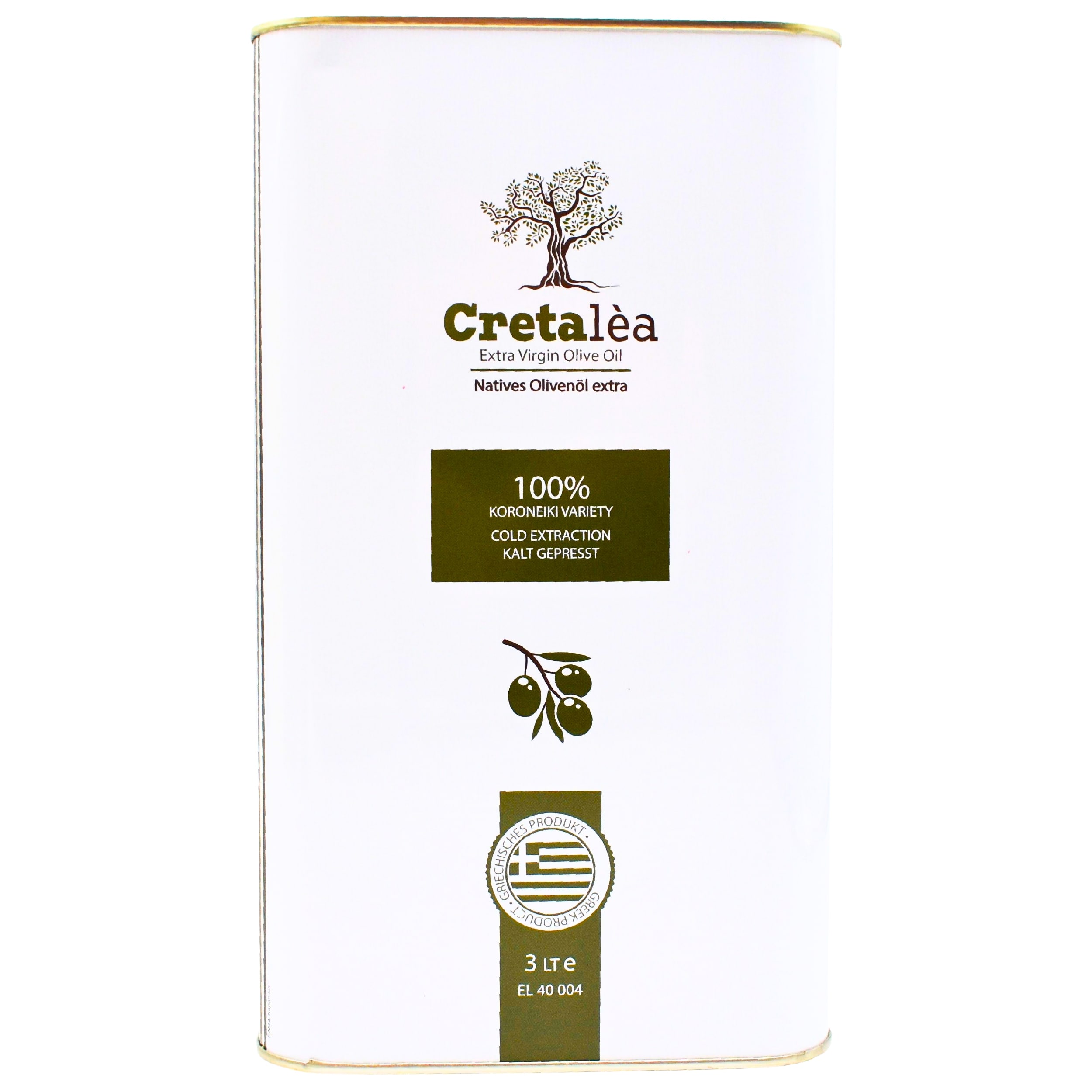 Cretalea Olivenöl - Natives Olivenöl Extra aus Kreta - 3L-Kanister - traditionelle Handernte - Kaltextraktion