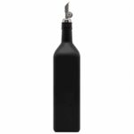 1L Ölflasche Schwarz Matt mit Ausgießer – Glasflasche für Olivenöl & Essig
