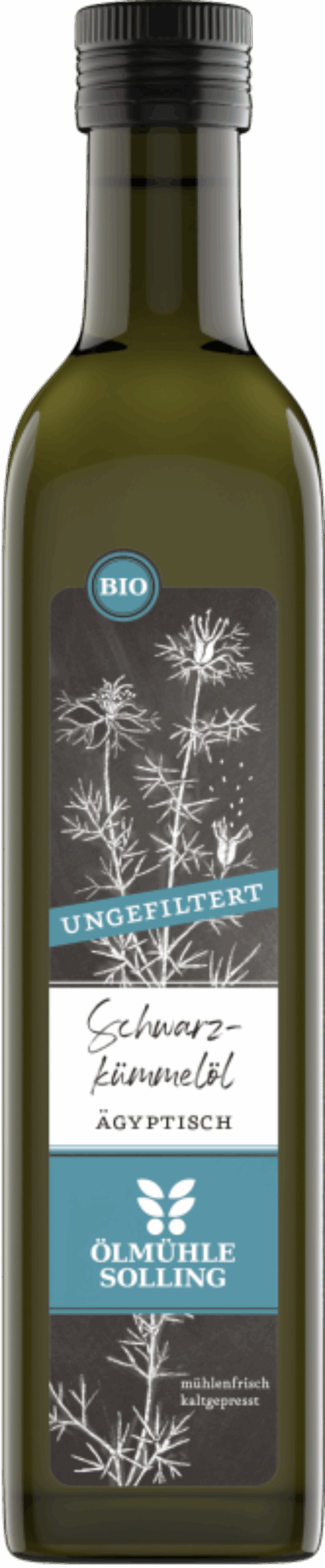 Schwarzkümmelöl 500 ml ägyptisch, nigella sativa – ungefiltert von Ölmühle Solling