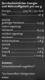 Schwarzkümmelöl 500 ml ägyptisch, nigella sativa – ungefiltert von Ölmühle Solling