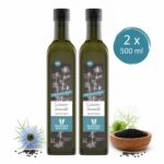 2 x 500 ml Bio Schwarzkümmelöl ungefiltert – Ägyptisches Nigella Sativa Öl kaltgepresst