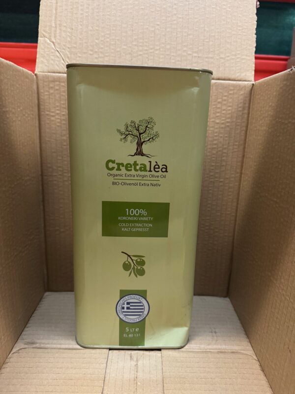 Olivenöl 5 Liter Bio – Extra Nativ aus Kreta, Griechenland – Cretalea – Neue Ernte, erste Güteklasse – kaltgepresst – verbeult
