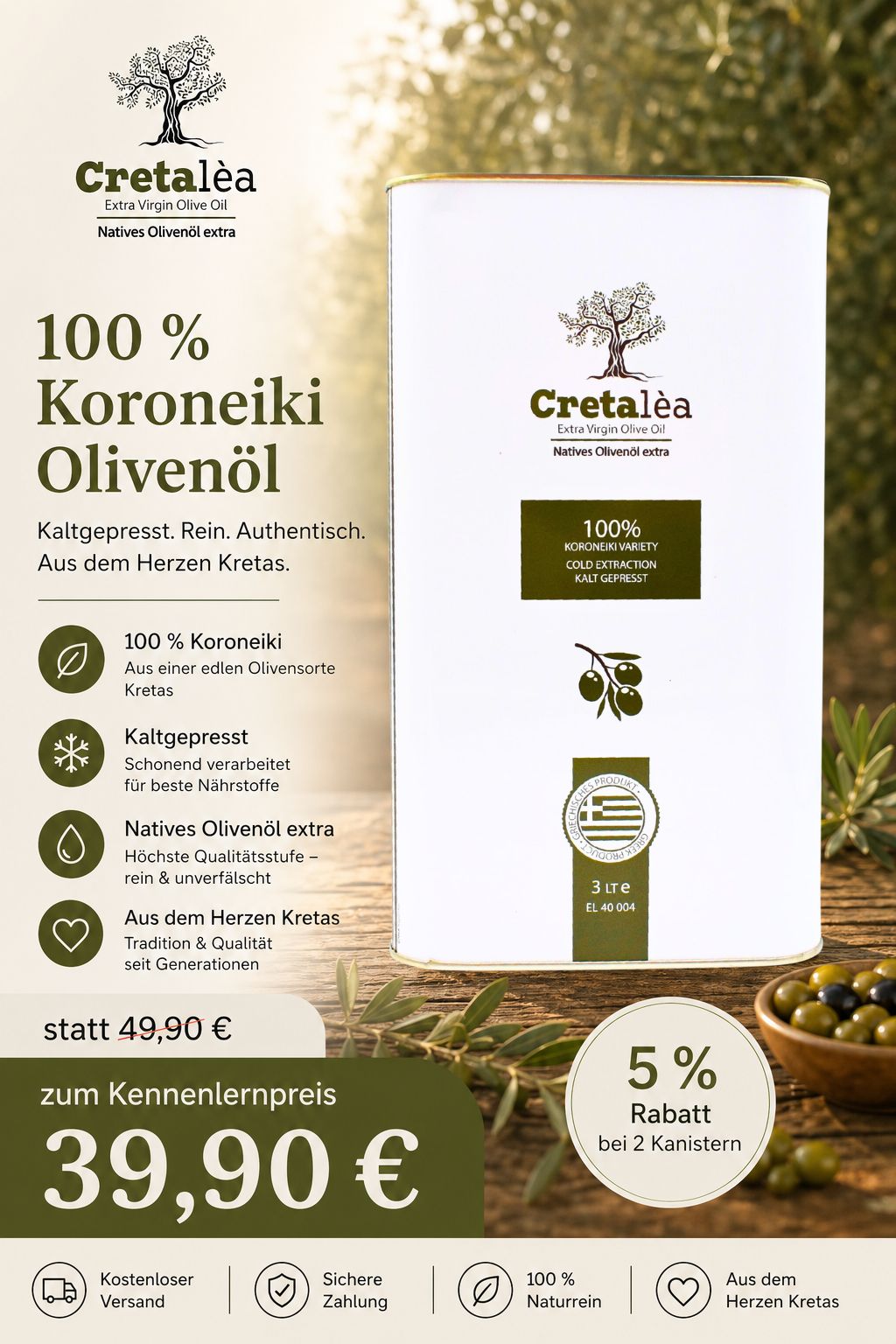 Cretalea Olivenöl 3L Angebot