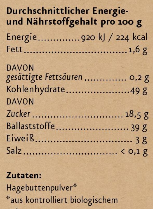 BIO Hagebuttenpulver schonend vermahlen 4 x 500 g – Bild 2