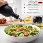 Steinzeugflasche 2. Wahl 500 ml inkl. Free-Flow-Ausgießer, Trichter, Holzkorken und wasserfestes Etikett Made in Germany