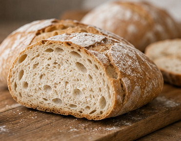 Brot und schwerer Teig