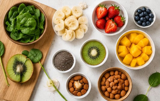 Frische Zutaten für Smoothies