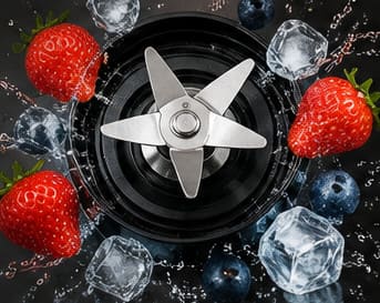 Smoothiemaker Messer und Eiswürfel