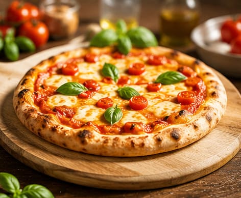 Pizzaofen für Zuhause mit frisch gebackener Pizza