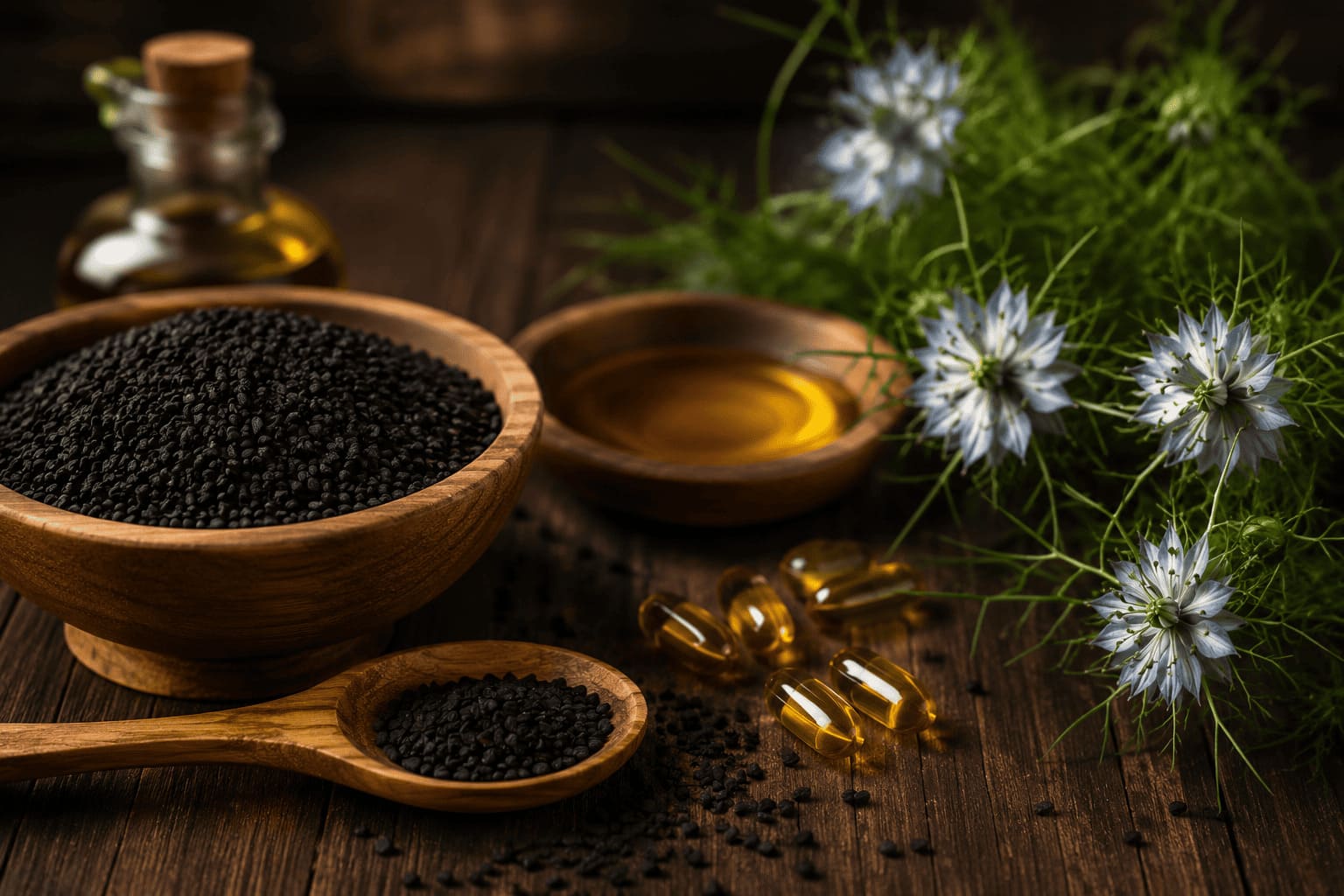 Bio Schwarzkümmelöl Kapseln vegan aus Nigella Sativa