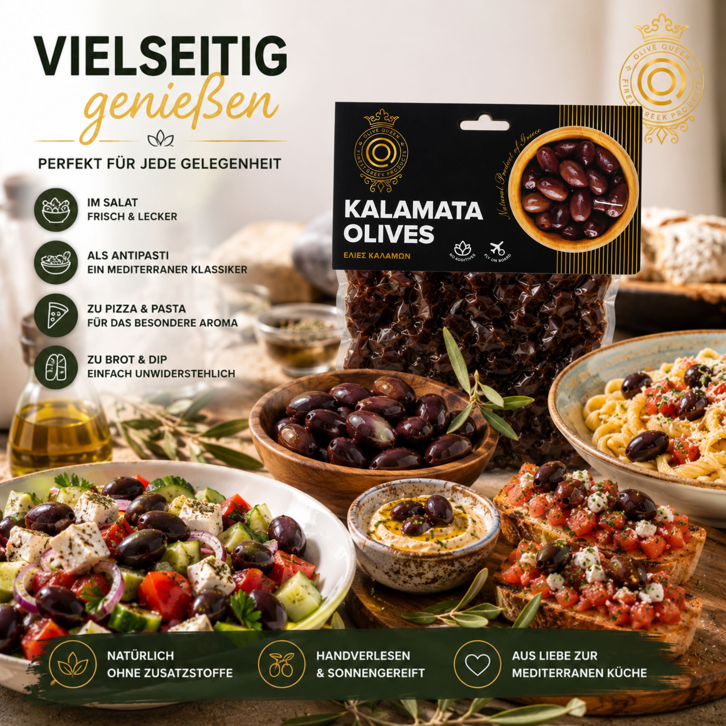 Kalamata Oliven mit Stein aus Griechenland – 250 g – Bild 4
