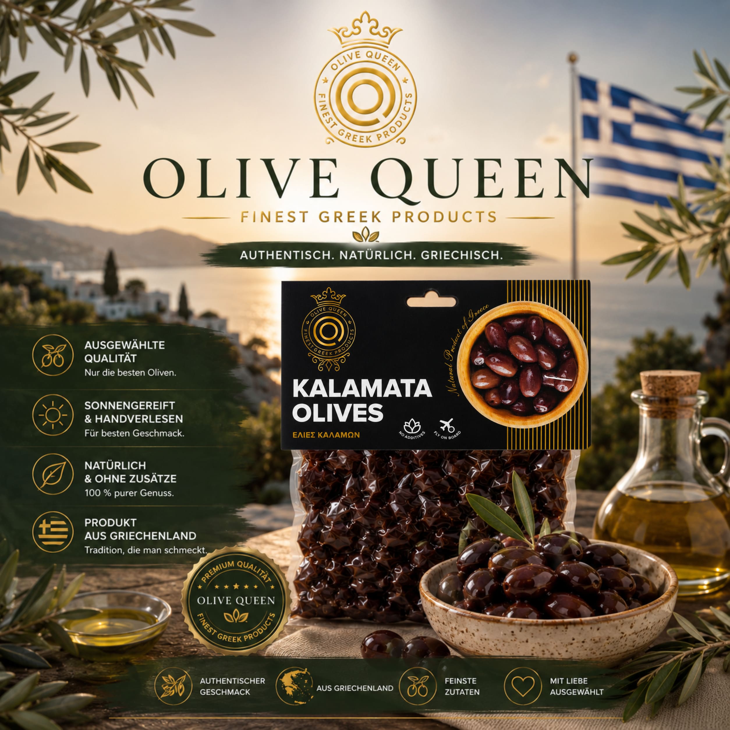 Kalamata Oliven mit Stein aus Griechenland – 250 g – Bild 6