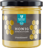 Bio Honigzubereitung mit Schwarzkümmelöl in Variante 180 g mit Öl