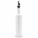 Ölflasche Weiß Matt 500 ml mit Free-Flow-Ausgießer & Etiketten