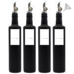 Essig und Ölflaschen Set 4x 500ml Schwarz-Matt mit Free-Flow-Ausgießer