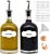 Ölflaschen Set 500 ml aus Glas Edelstahl-Ausgießer inkl. 24 wasserfeste Etiketten (Made in Germany) Korken Trichter