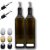 Ölflasche mit Edelstahl-Ausgießer 1 Liter – Deckel in Schwarz, Gold und Silber – Wasserfestes Etikett